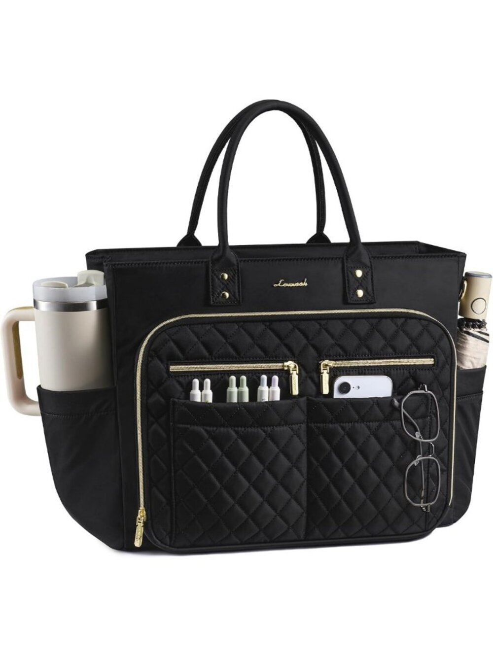 Quilted Tote Bag for Women | Work, Laptop, Teacher, Nurse, Travel & College